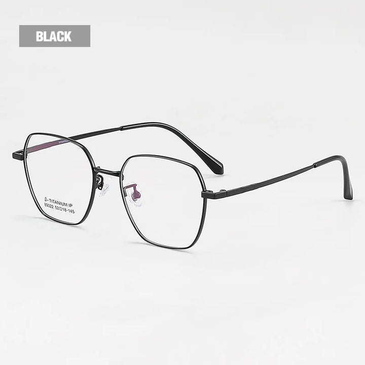 Vicky Unisex Semi Rim Polygon Titanium Alloy Reading Glasses V89022 Reading Glasses Vicky -150 89022-C1-BLICK
