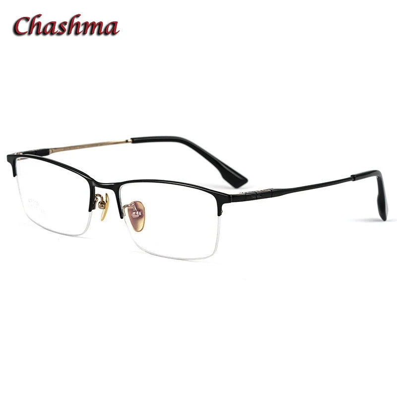 Chashma Ochki Men's Semi Rim Square Titanium Eyeglasses 316009