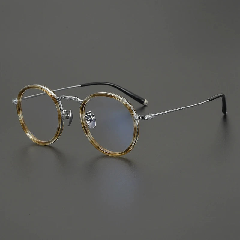 Gatenac Women's Full Rim Oval Round Acetate Titanium Eyeglasses G1288