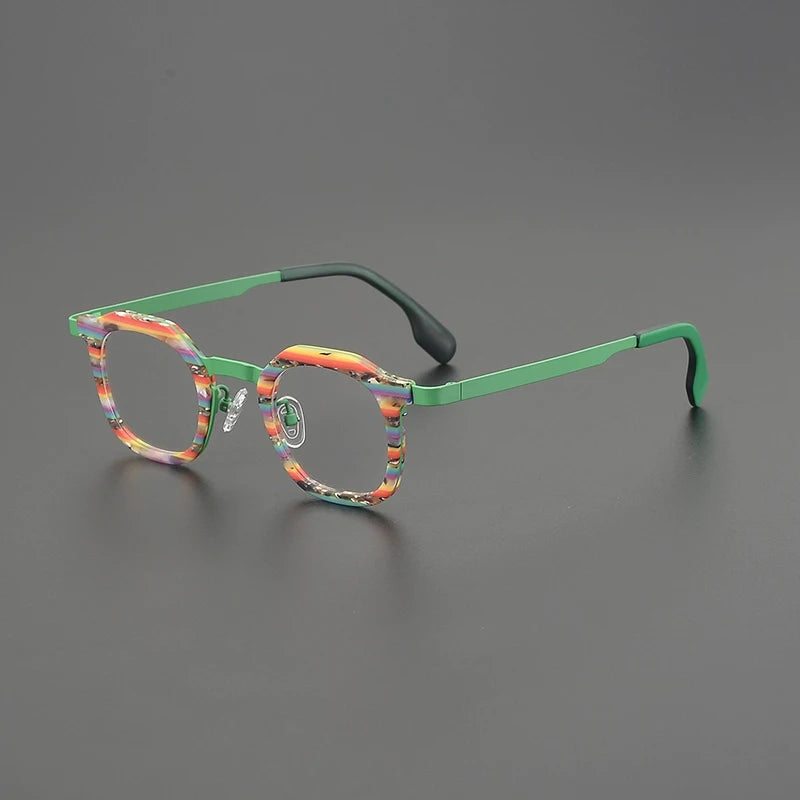 Gatenac Women's Full Rim Square Acetate Titanium Eyeglasses G85893