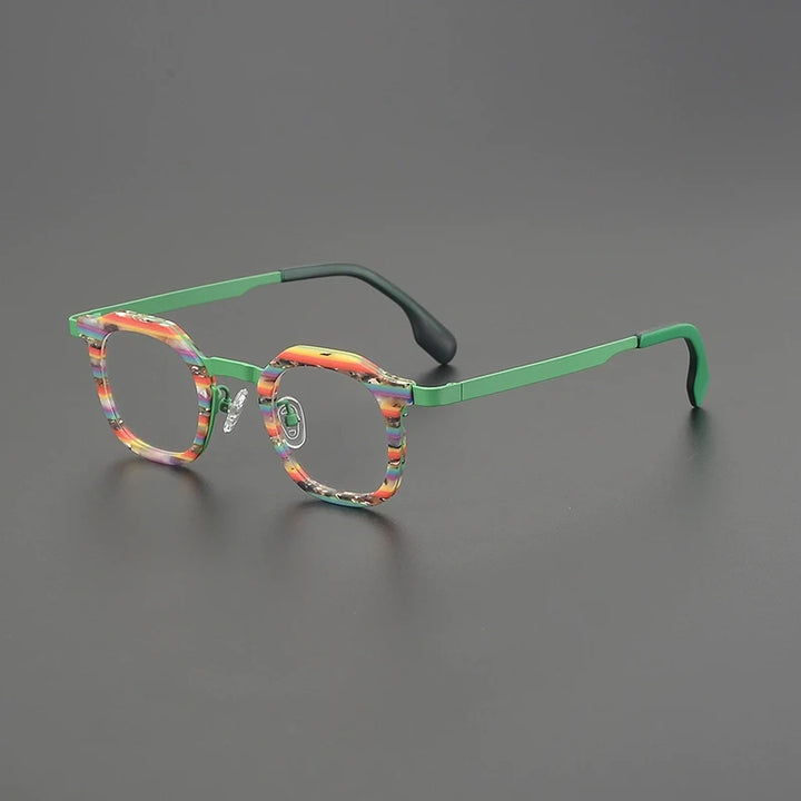 Gatenac Women's Full Rim Square Acetate Titanium Eyeglasses G85893