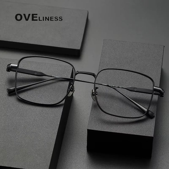Oveliness Unisex Full Rim Square Titanium Eyeglasses 80984