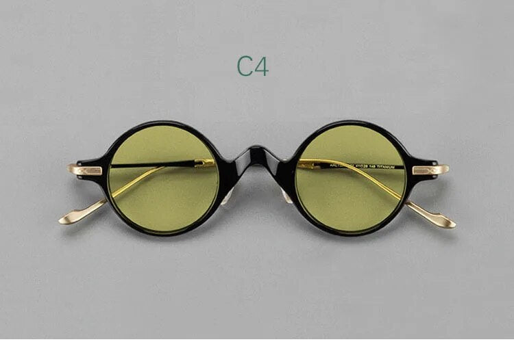Yujo Unisex Full Rim Round Titanium Acetate Polarized Sunglasses 4128B Full Rim Yujo C4 China