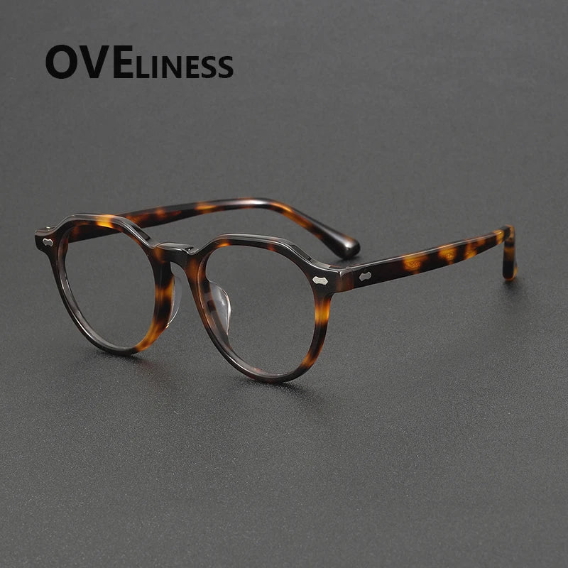 Oveliness Unisex Full Rim Oval Round Acetate Eyeglasses 88098 Full Rim Oveliness tortoise