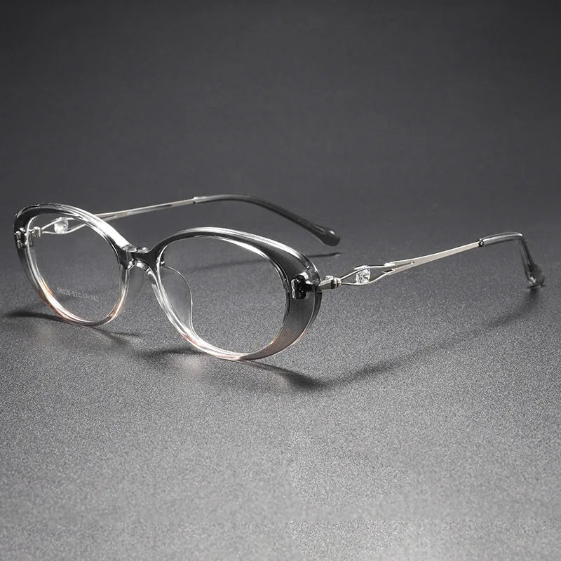 Momoja Women's Full Rim Oval Tr 90 Alloy Spring Hinge Eyeglasses 726020