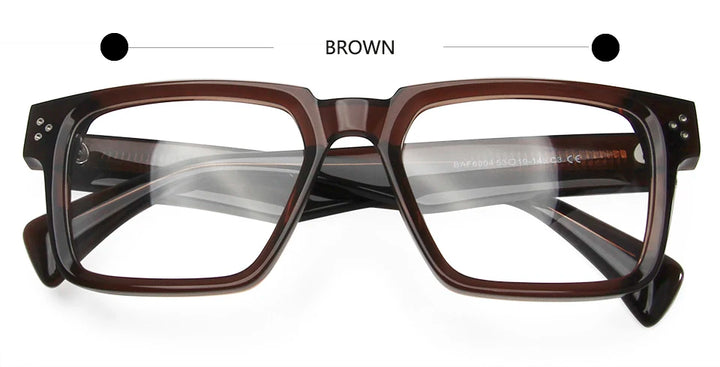 Esnbie Unisex Full Rim Square Brow Line Acetate Eyeglasses 246004