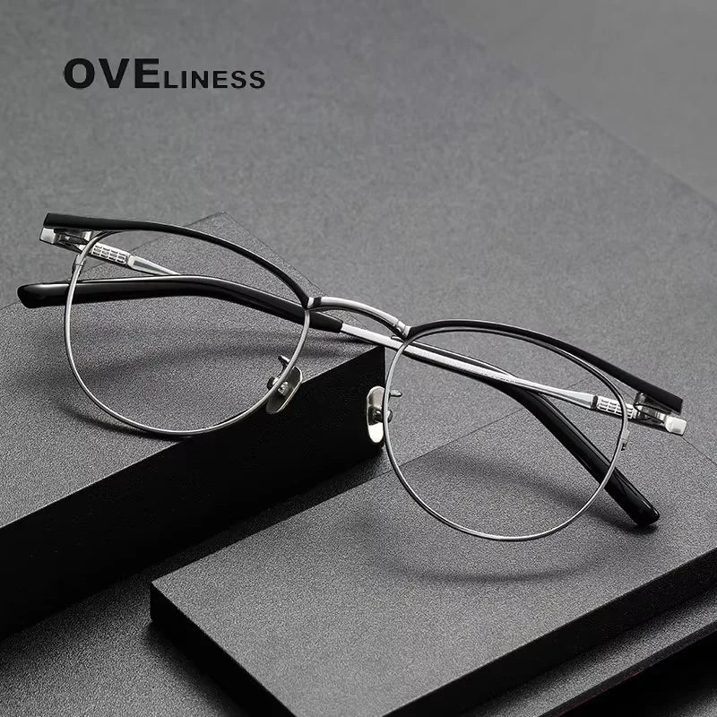 Oveliness Women's Full Rim Square Acetate Titanium Eyeglasses 71550 Full Rim Oveliness