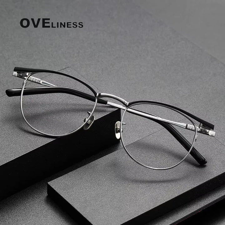 Oveliness Women's Full Rim Square Acetate Titanium Eyeglasses 71550 Full Rim Oveliness