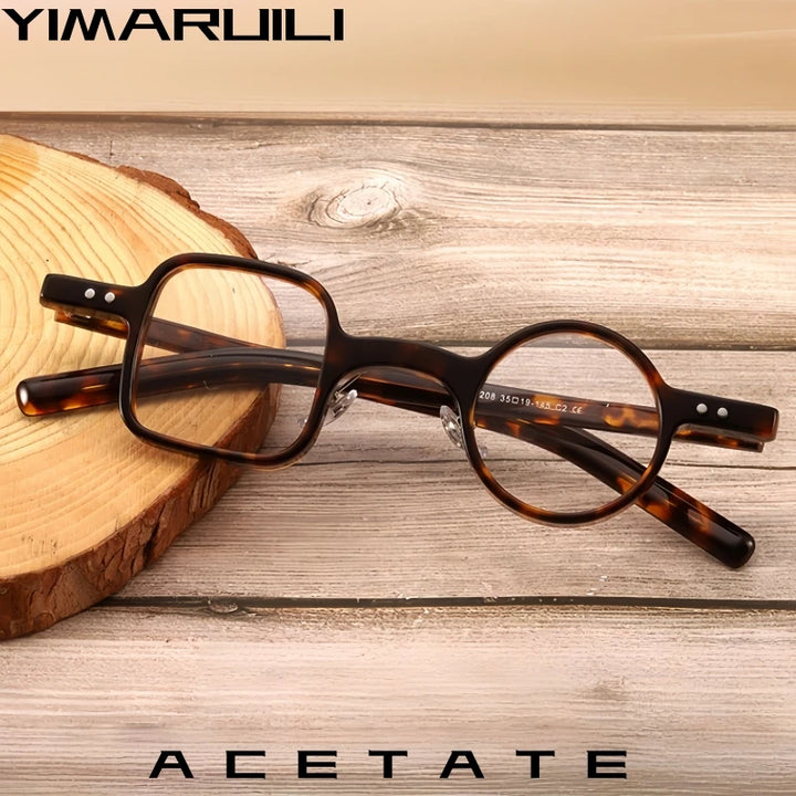 Yimaruili Unisex Full Rim Square Round Acetate Eyeglasses 98208