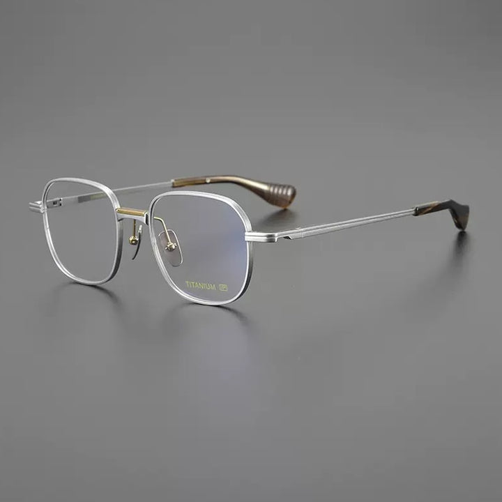 Gatenac Unisex Full Rim Square Titanium Eyeglasses Gxyj1086 Full Rim Gatenac