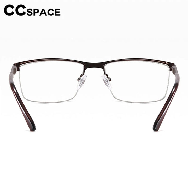 CCspace Semi Rim Square Alloy Spring Hinge Eyeglasses 300842 Semi Rim CCSpace