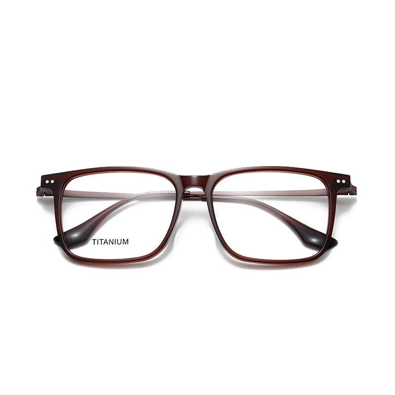 Nobler Unisex Full Rim Square Acetate Titanium Eyeglasses 396102