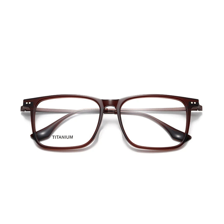 Nobler Unisex Full Rim Square Acetate Titanium Eyeglasses 396102