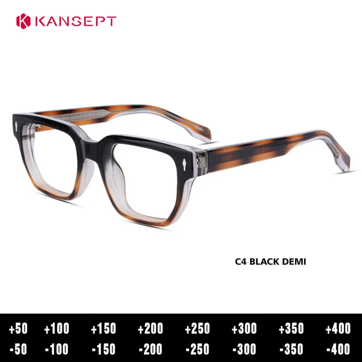 Kansept Unisex Full Rim Square Tr 90 Titanium Reading Glasses 58304