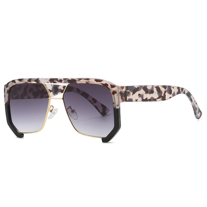 CCspace Unisex Semi Rim Square Tr 90 UV400 Sunglasses 56217 Sunglasses CCspace Sunglasses C6HawkGrey