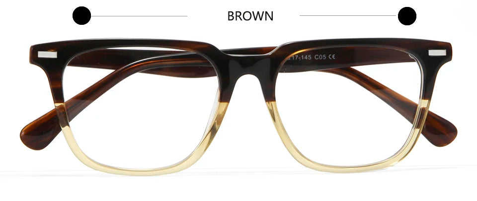 Esnbie Unisex Full Rim Square Acetate Eyeglasses 21201