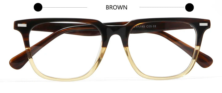 Esnbie Unisex Full Rim Square Acetate Eyeglasses 21201