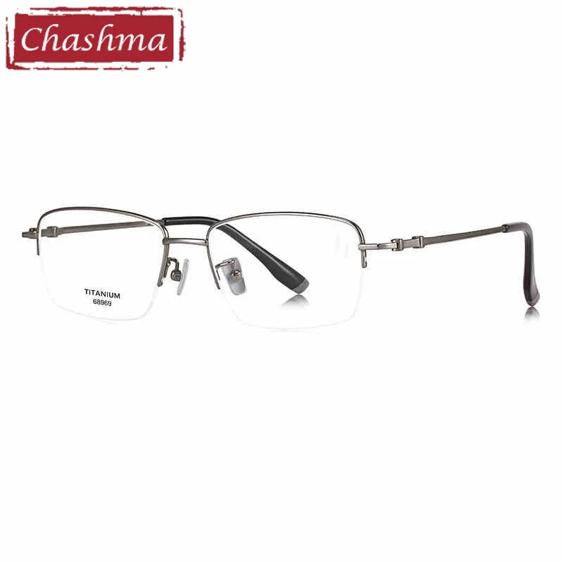 Chashma Ottica Unisex Semi Rim Square Titanium Eyeglasses 468969