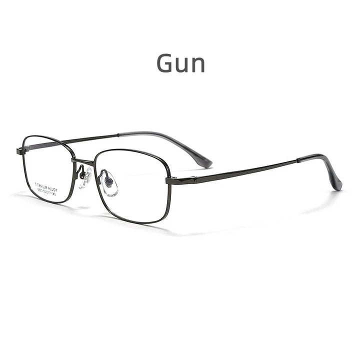 Kocolior Unisex Full Rim Small Square Titanium Eyeglasses 6052 Full Rim Kocolior Gun
