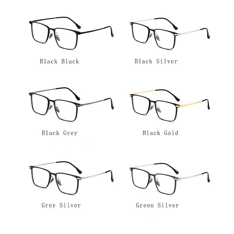 Hdcrafter Unisex Full Rim Square Titanium Eyeglasses 20247 Full Rim Hdcrafter Eyeglasses
