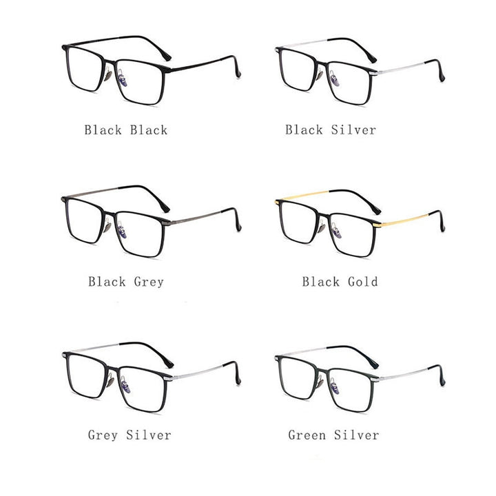 Hdcrafter Unisex Full Rim Square Titanium Eyeglasses 20247 Full Rim Hdcrafter Eyeglasses