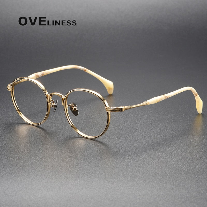 Oveliness Unisex Full Rim Round Titanium Eyeglasses 80862 Full Rim Oveliness