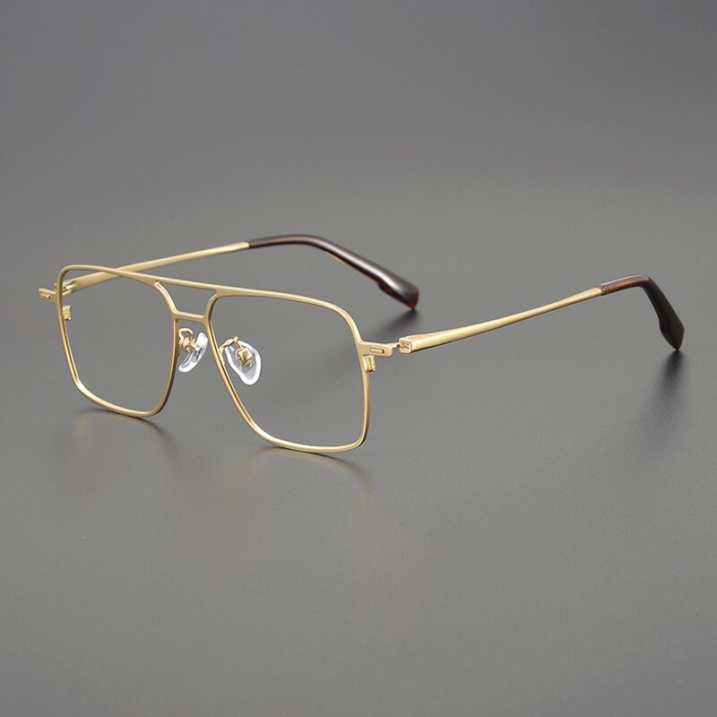 Gatenac Unisex Full Rim Square Double Bridge Titanium Eyeglasses Gxyj1115 Full Rim Gatenac
