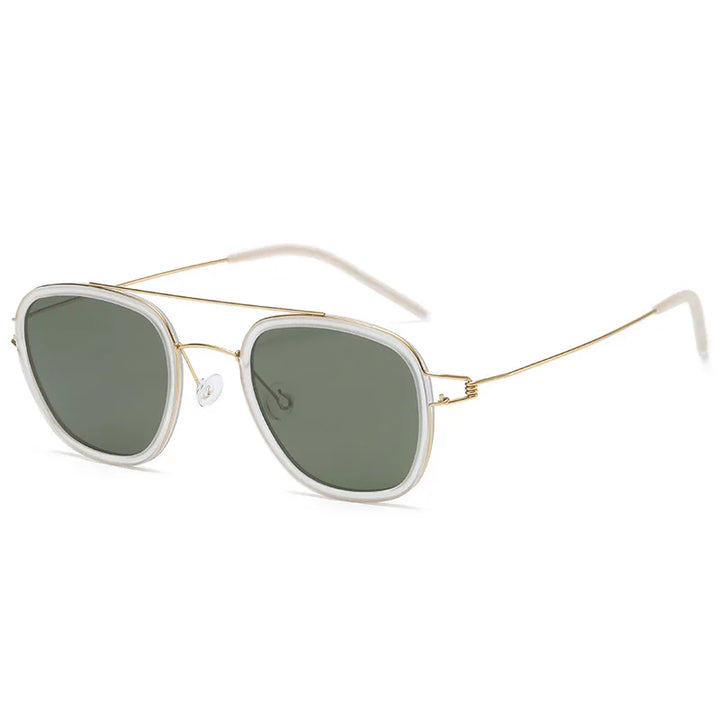 Black Mask Unisex Full Rim Square Double Bridge Titanium Sunglasses 8205 Full Rim Black Mask C4 As Shown