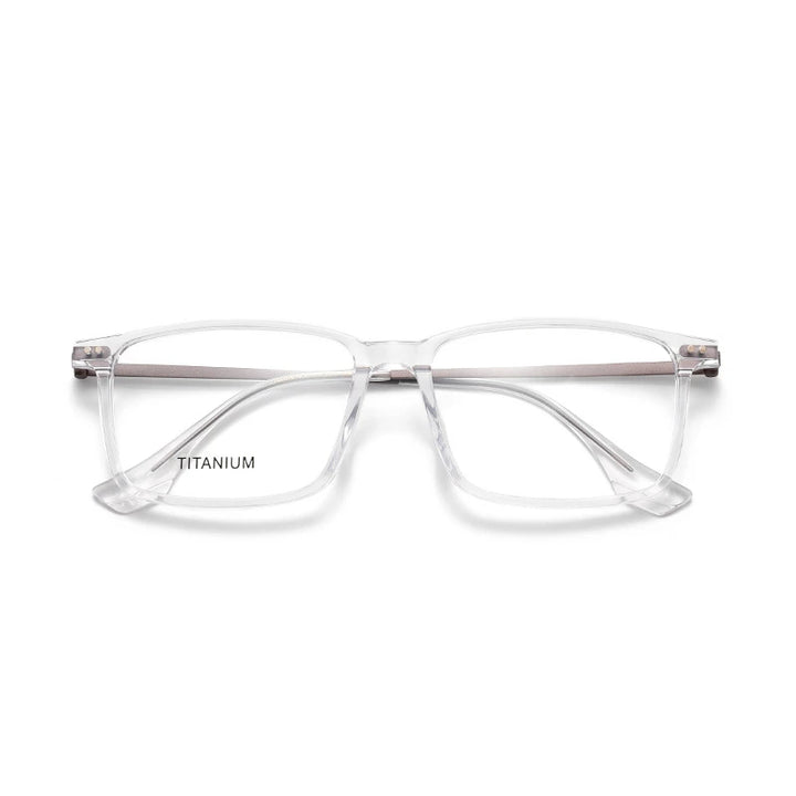 Aror Unisex Full Rim Square Acetate Titanium Eyeglasses 842195 Full Rim Aror transparent
