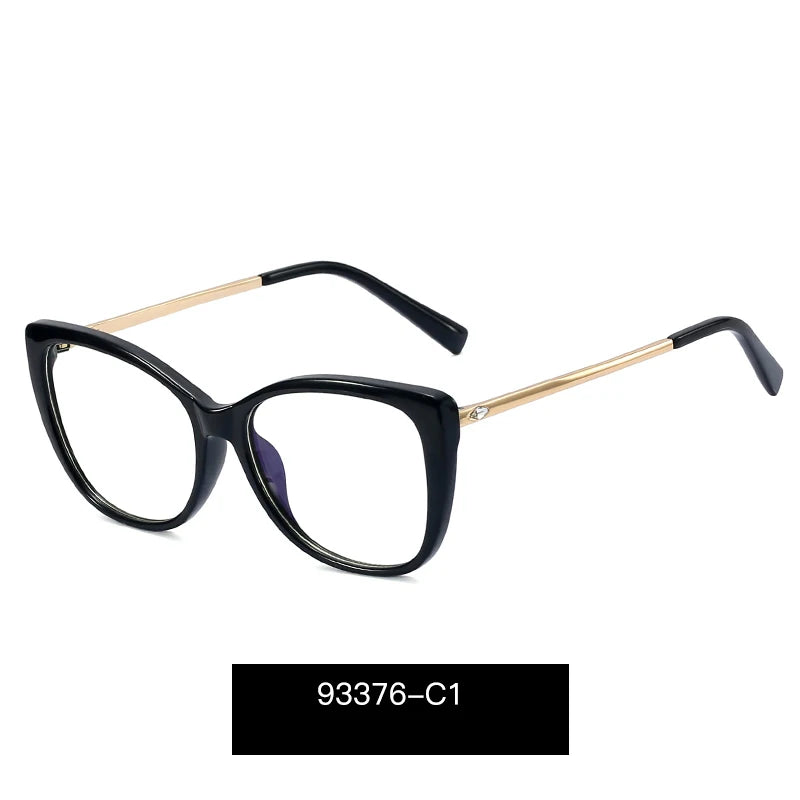 Handoer Women's Full Rim Square Cat Eye Tr 90 Alloy Eyeglasses 93376