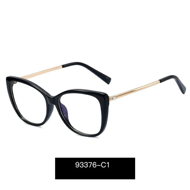 Handoer Women's Full Rim Square Cat Eye Tr 90 Alloy Eyeglasses 93376