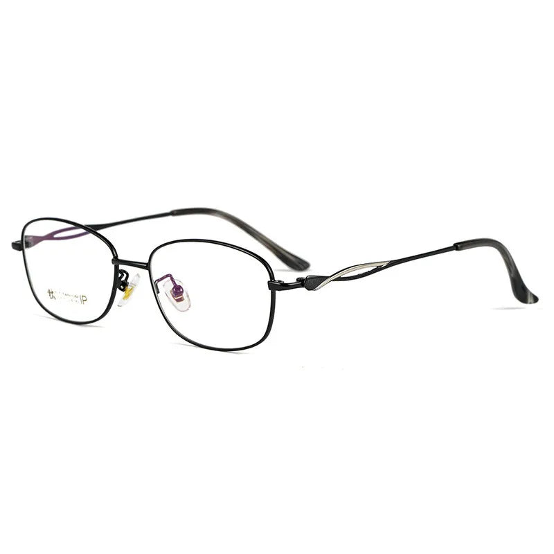 Kocolior Women's Full Rim Rectangle Titanium Hyperopic Reading Glasses 3520x Reading Glasses Kocolior Black China 0