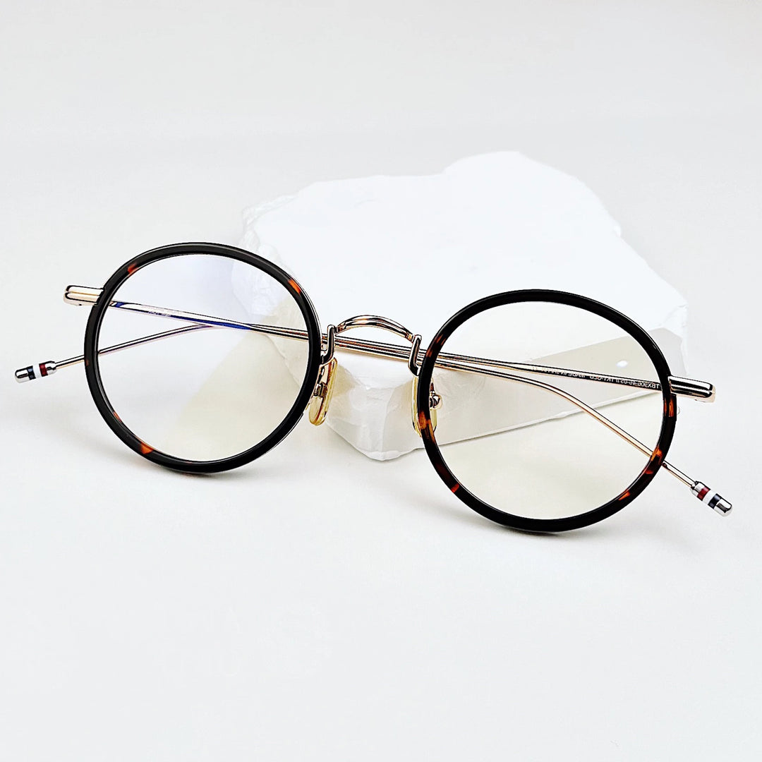Black Mask Unisex Full Rim Acetate Alloy Round Eyeglasses X906 Full Rim Black Mask