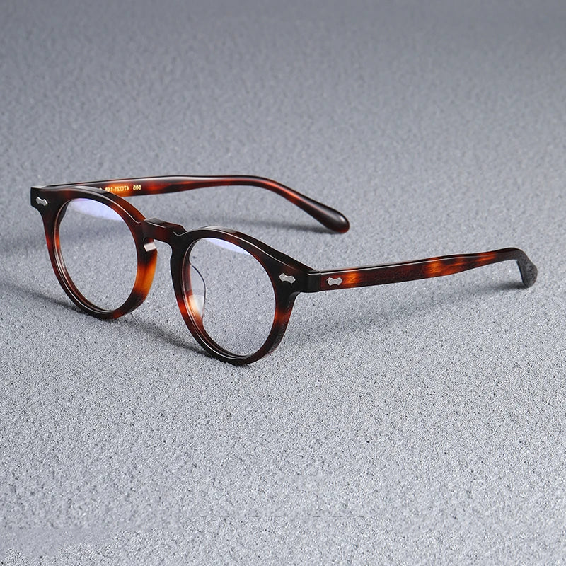 Black Mask Unisex Full Rim Round Acetate Eyeglasses Sh505 Full Rim Black Mask Tortoise
