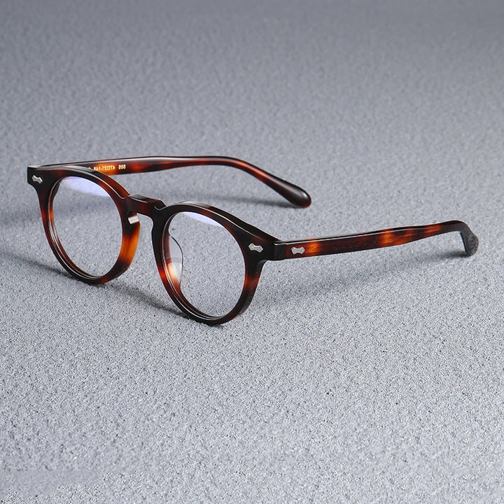 Black Mask Unisex Full Rim Round Acetate Eyeglasses Sh505 Full Rim Black Mask Tortoise