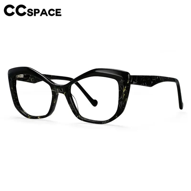 CCspace Unisex Full Rim Square Acetate Eyeglasses 57003 Full Rim CCspace