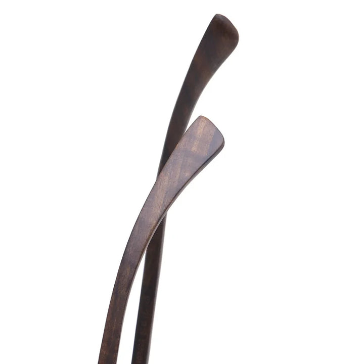 Muzz Men's Full Rim Square Alloy Double Bridge Frame Wood Temple Eyeglasses 1105868 Full Rim Muzz