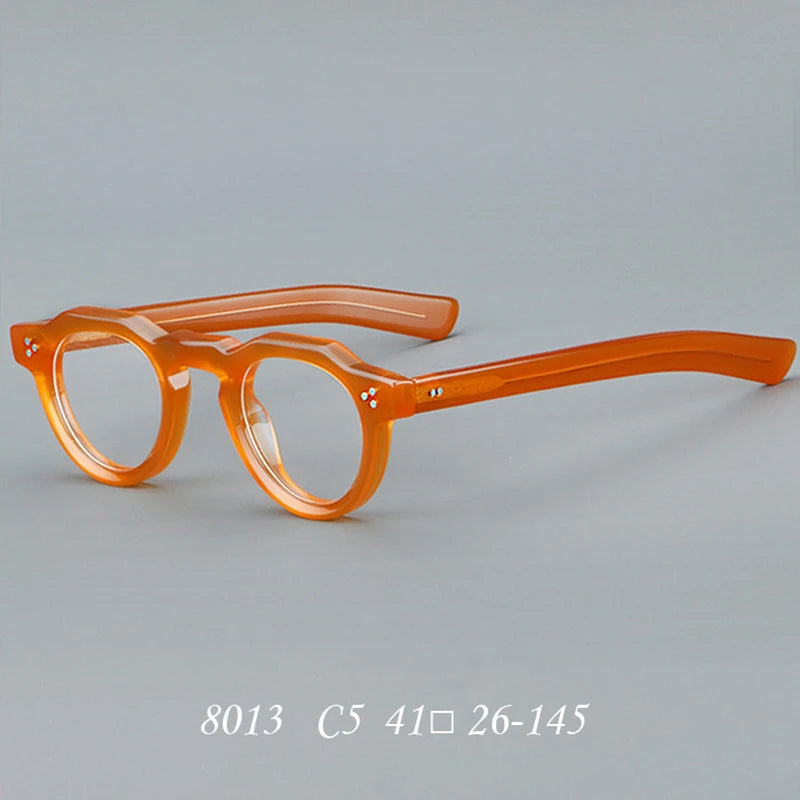 Nobler Unisex Full Rim Flat Top Round Thick Acetate Eyeglasses 8013 Full Rim Nobler C5