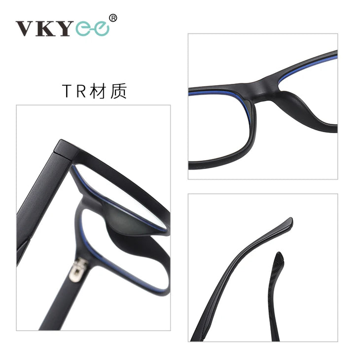 Vicky Youth Unisex Full Rim Square Tr 90 Titanium Eyeglasses 5102 Full Rim Vicky