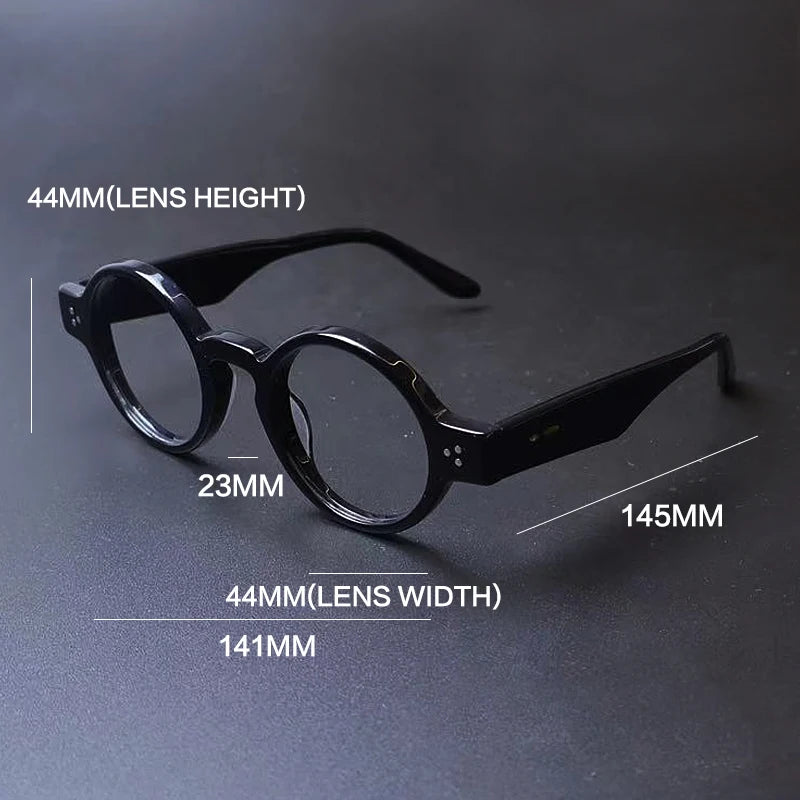 Gatenac Unisex Full Rim Round Acetate Eyeglasses Gxyj-1175 Full Rim Gatenac