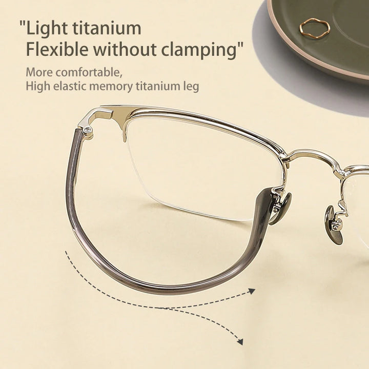 Vicky Unisex Semi Rim Square Aluminum Alloy Reading Glasses 44888 Reading Glasses Vicky