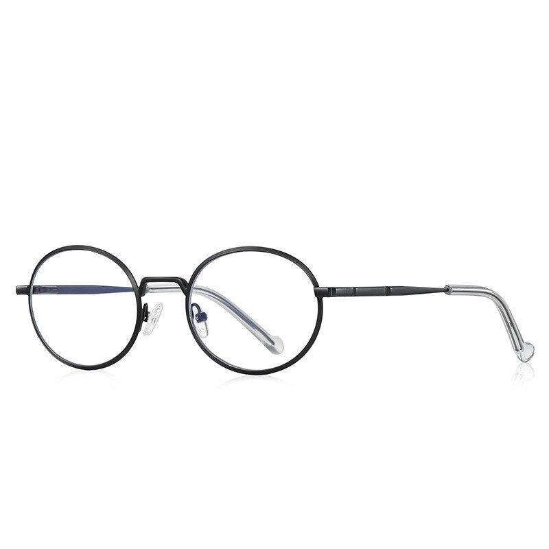 CCspace Unisex Full Rim Round Oval Alloy Eyeglasses 56142 Full Rim CCspace China Black