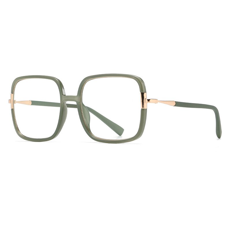 CCspace Unisex Full Rim Large Square Tr 90 Titanium Eyeglasses 56314 Full Rim CCspace Green