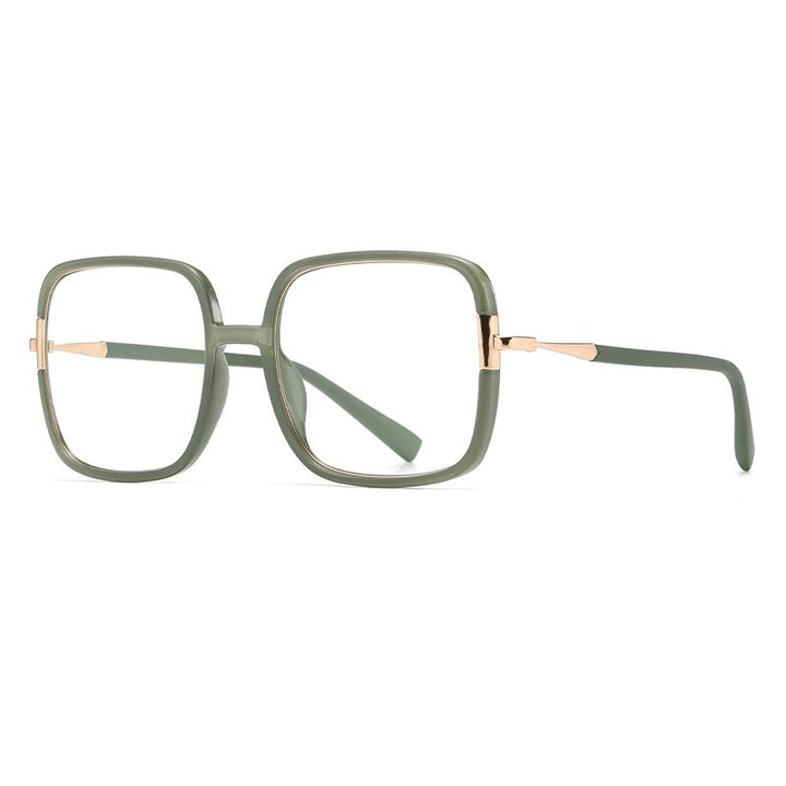 CCspace Unisex Full Rim Large Square Tr 90 Titanium Eyeglasses 56314 Full Rim CCspace Green