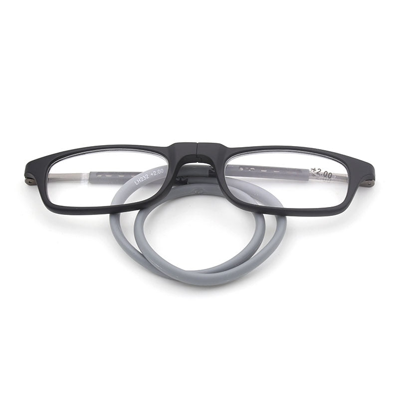 Hotochki Unisex Full Rim Rectangle Tr 90 Presbyopic Reading Glasses H232 Reading Glasses Hotochki +100 Black 