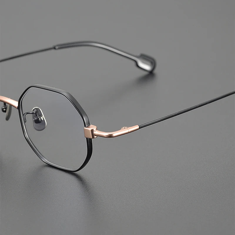 Nobler Unisex Full Rim Polygon Square Titanium Eyeglasses V002 Full Rim Nobler