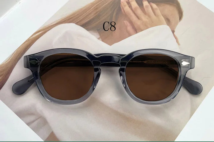 Yujo Women's Full Rim Oval Square Acetate Polarized Sunglasses Y4638 Sunglasses Yujo C8 CHINA