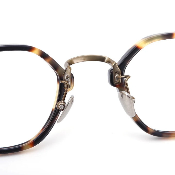 Muzz Unisex Full Rim Polygon Oval Titanium Acetate Eyeglasses 5957 Full Rim Muzz