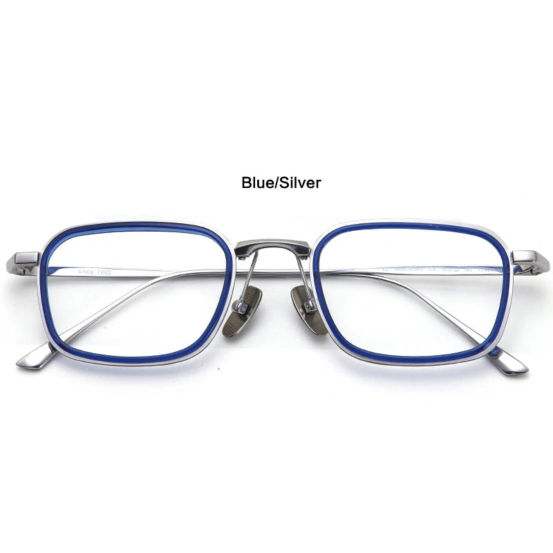 Muzz Unisex Full Rim Square Acetate Titanium Eyeglasses 22140