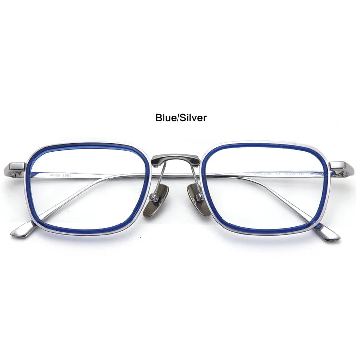 Muzz Unisex Full Rim Square Acetate Titanium Eyeglasses 22140